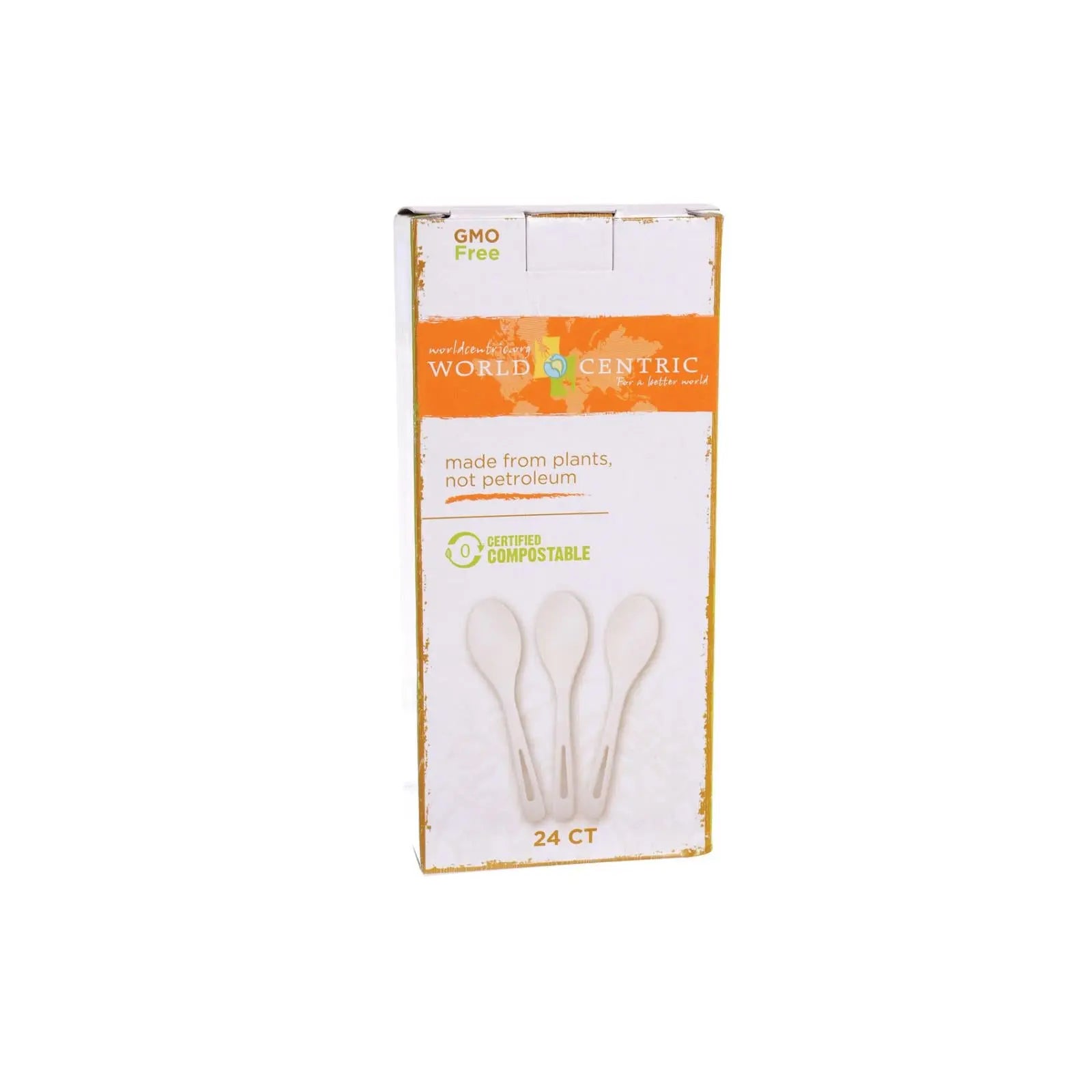 World Centric Cornstarch Compostable Spoon - Case Of 12 - 24 Count World Centric