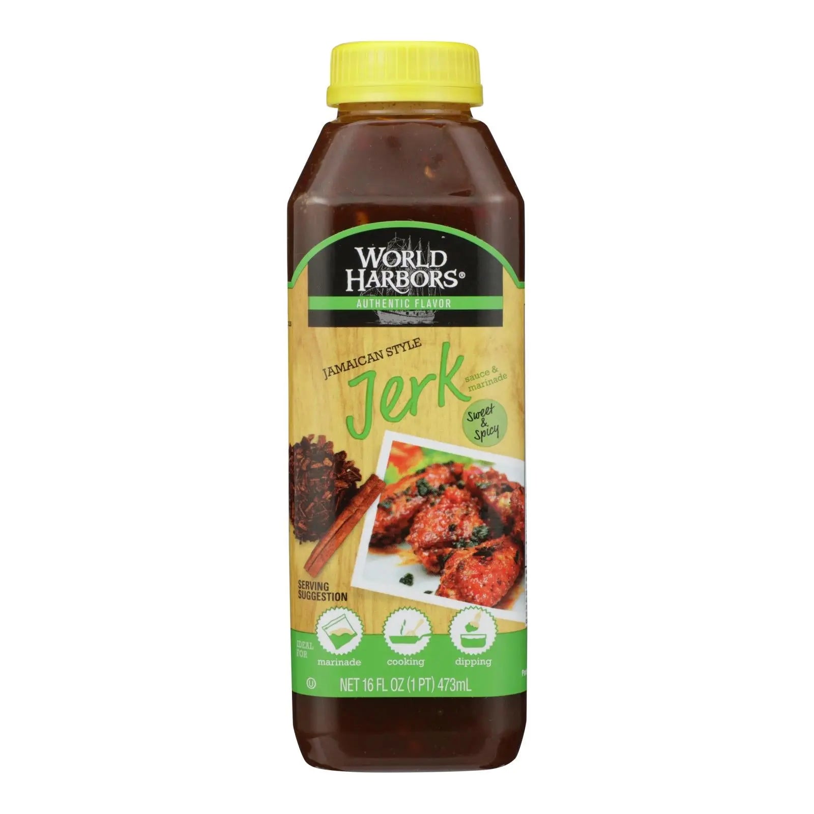 World Harbor Jamaican Style Jerk Marinade And Sauce - Case Of 6 - 16 Fl Oz. World Harbor