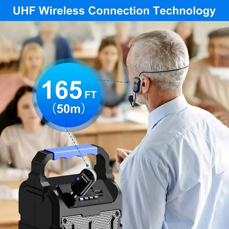 XIAOKOA Wireless Microphone Headset UHF Wireless Headset & Handheld 2 in 1 Mic with LED Digital Display 165 Ft Range Microphone GreatEagleInc