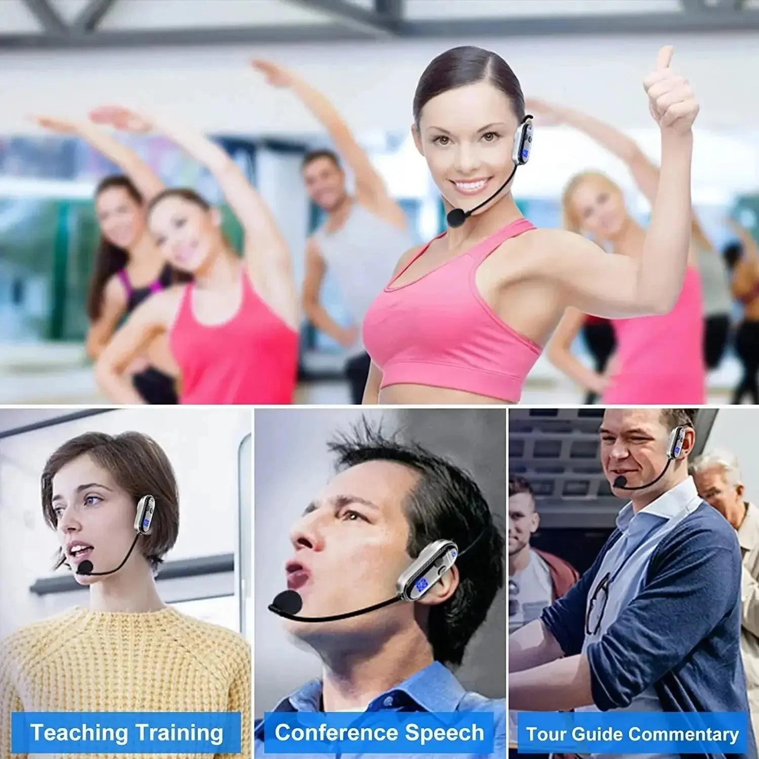 XIAOKOA Wireless Microphone Headset UHF Wireless Headset & Handheld 2 in 1 Mic with LED Digital Display 165 Ft Range Microphone GreatEagleInc