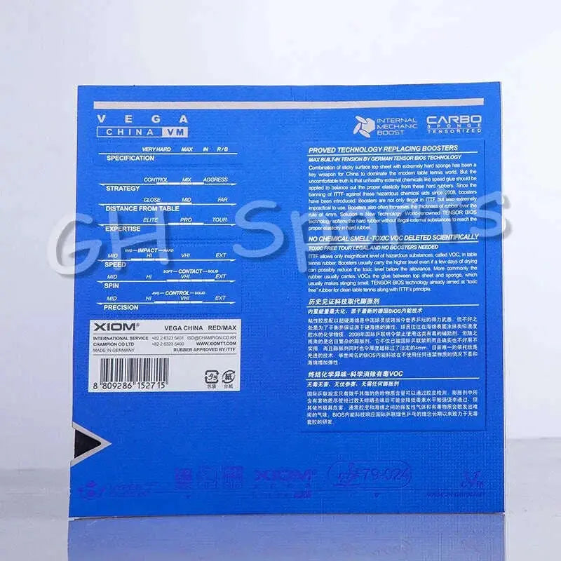 XIOM-Original-VEGA-CHINA-VM-Blue-Pimples-In-Table-Tennis-Rubber-Ping-Pong-Sponge-Tenis-De-Mesa-FreeDropship-335672985