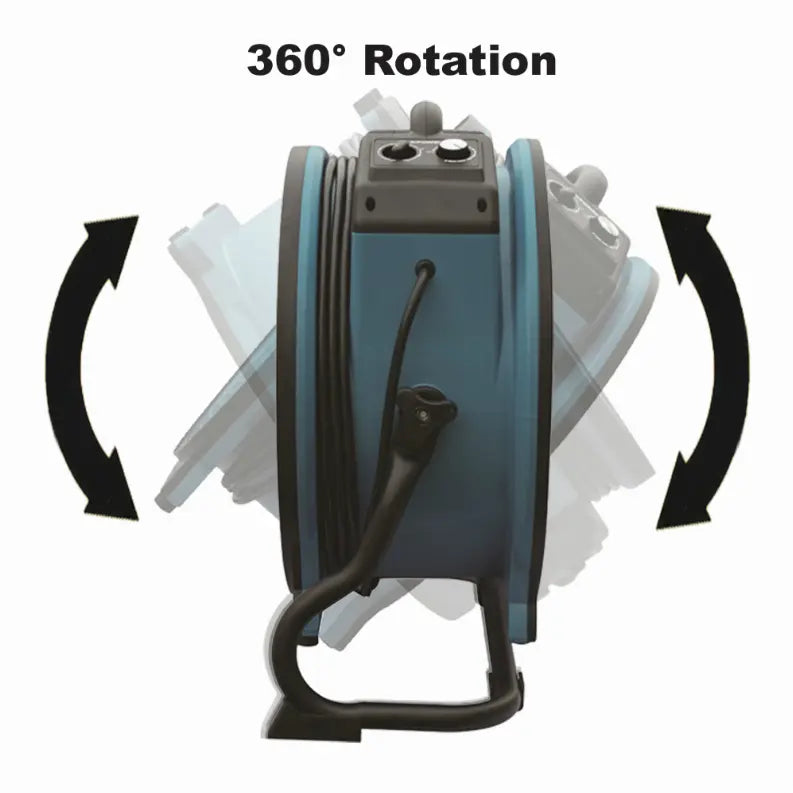 XPOWER X-47ATR 1/3 HP 3600 CFM Variable Speed Sealed Motor Industrial Axial Air Mover, Blower, Fan with Timer and Power Outlets Xpower Manufacture Inc
