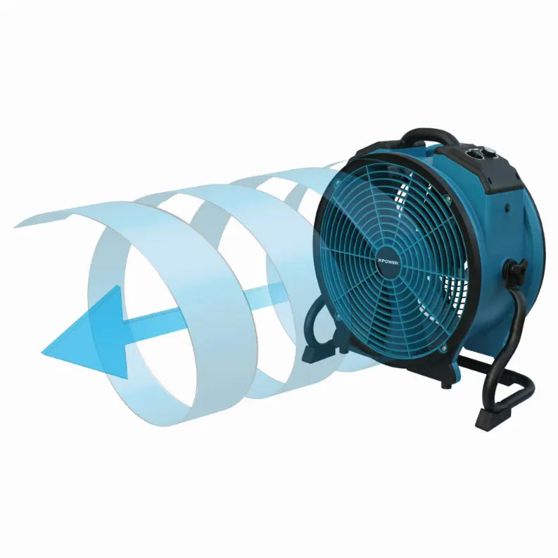 XPOWER X-47ATR 1/3 HP 3600 CFM Variable Speed Sealed Motor Industrial Axial Air Mover, Blower, Fan with Timer and Power Outlets Xpower Manufacture Inc