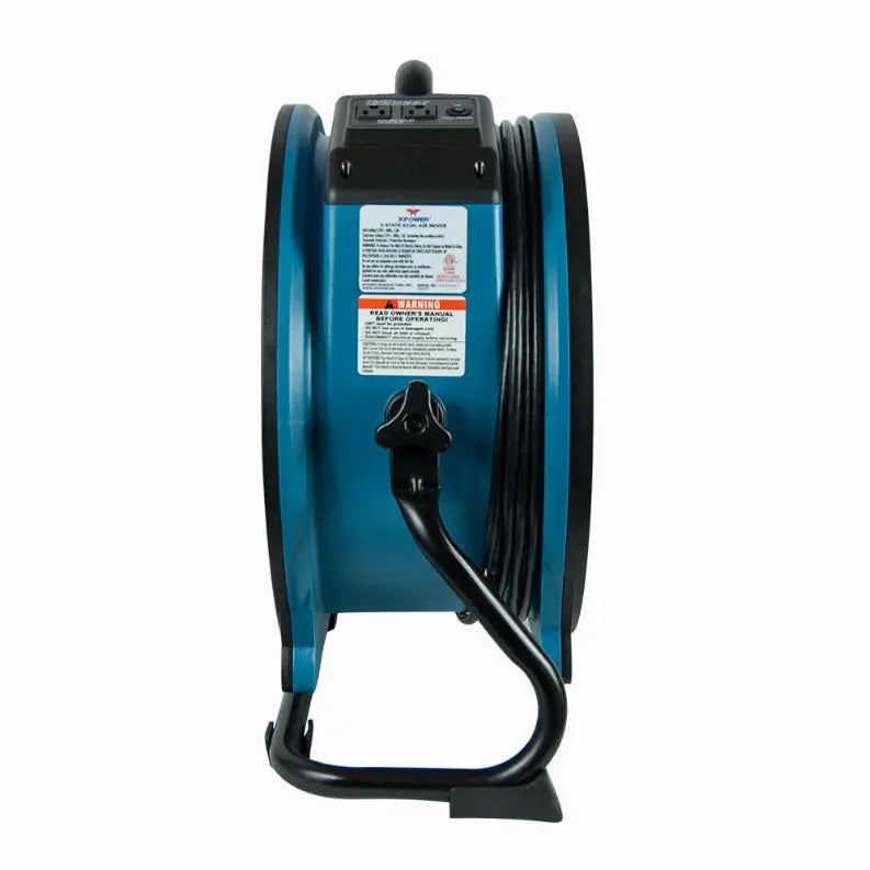 XPOWER X-47ATR 1/3 HP 3600 CFM Variable Speed Sealed Motor Industrial Axial Air Mover, Blower, Fan with Timer and Power Outlets Xpower Manufacture Inc