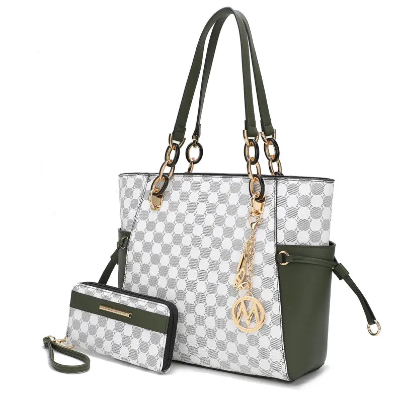 Xenia Circular Print Tote Bag with Wallet MKF Colletion by Mia K.