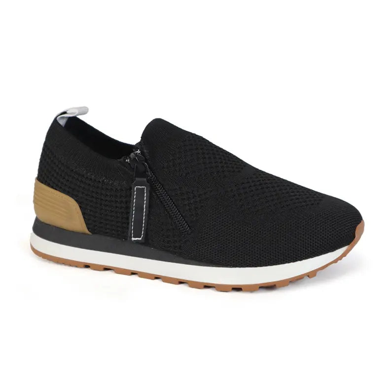 YOKI KADE-11 Women's Knit Sidezip Sneaker Yoki Fashion