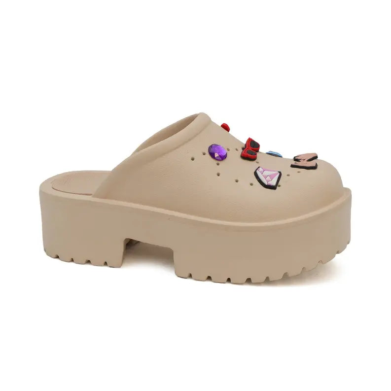 YOKI KLARAH-07 Women's slide platform Clog Sandals w/pins Yoki Fashion