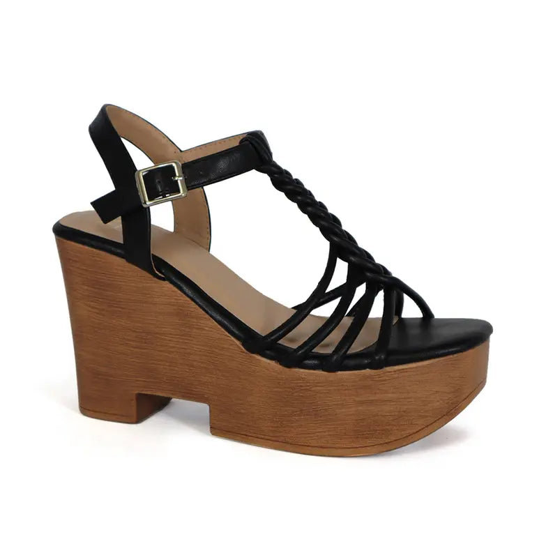 YOKI SUNBRELLA-15 Women's Thin Straps Wedge Sandals Yoki Fashion
