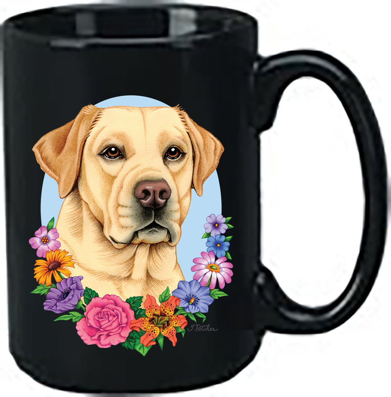 Yellow Labrador - Best of Breed Ceramic 15oz Coffee Black Mug Best of Breed