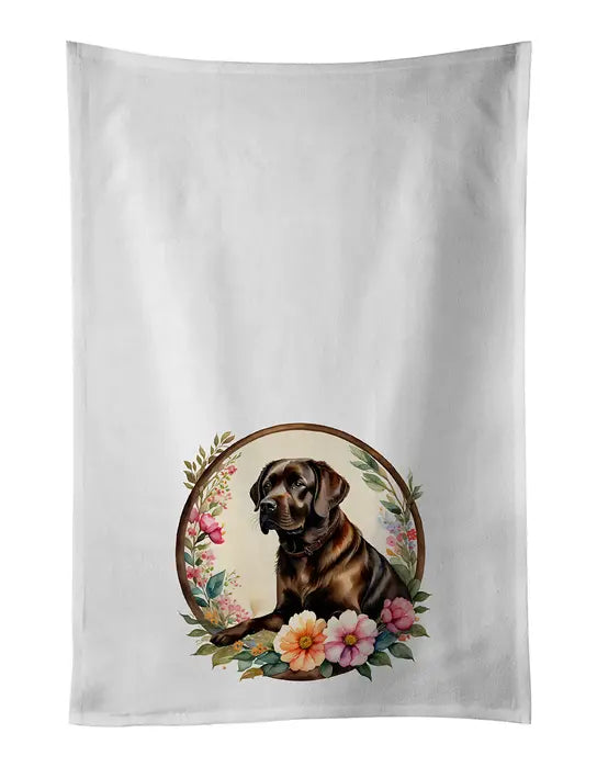 Yellow Labrador Retriever and Flowers Pair of Pot Holders Caroline's Treasures