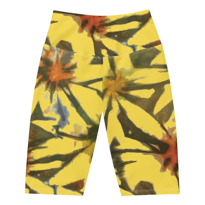 Yellow Tie Dye Biker Shorts Adirelounge