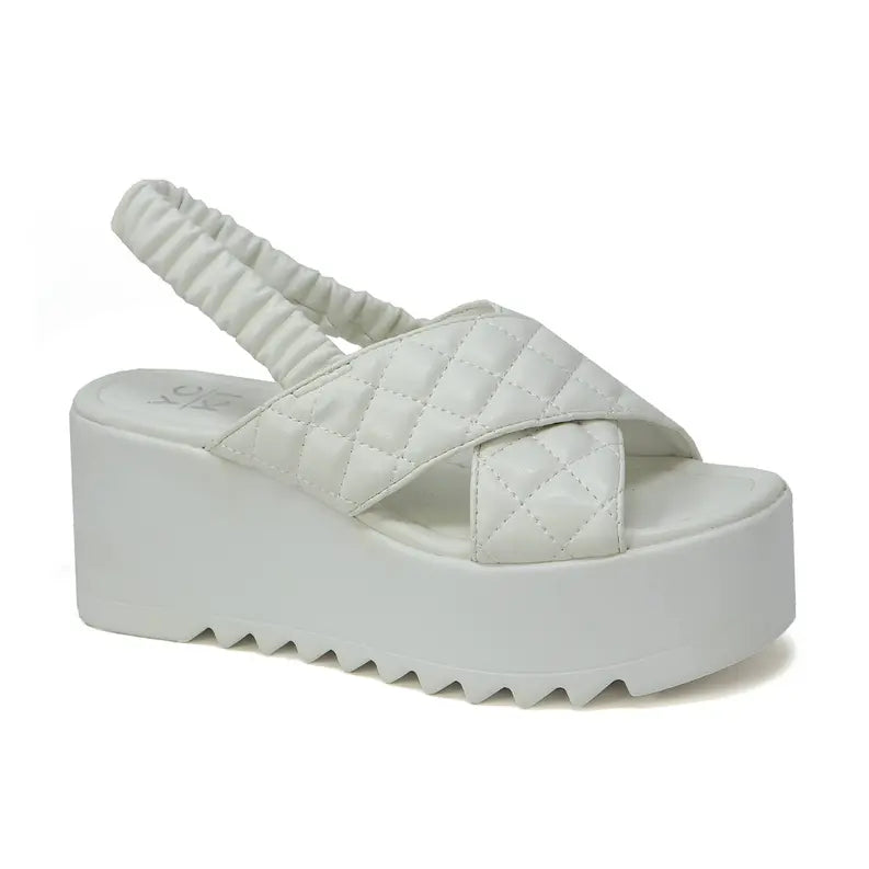 Yoki BUMBLE Women's Platform Wedge Sandals Cross Strap Beach Yoki Fashion