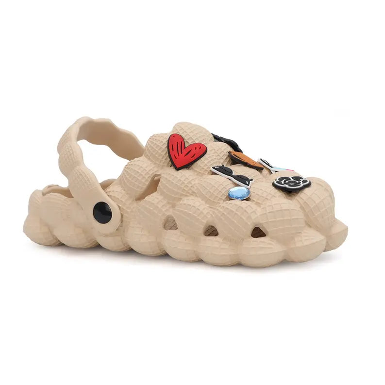 Yoki Womens Bubble Pool slide with back strap sandals Slide Yoki Fashion