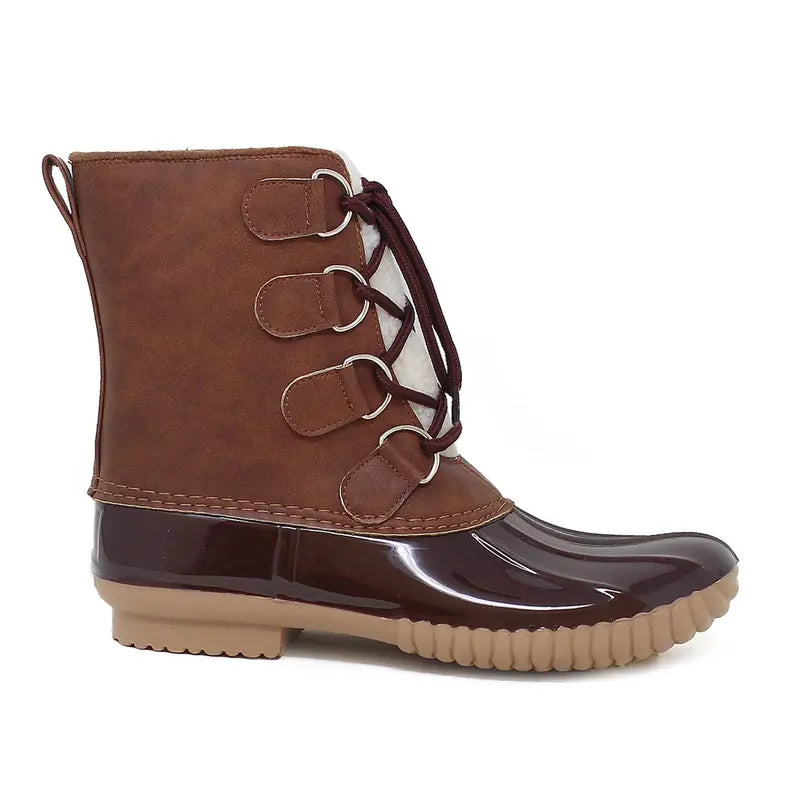 Yoki Womens Dylan-100-faux Fur Tongue Rain Duck Boot Yoki Fashion