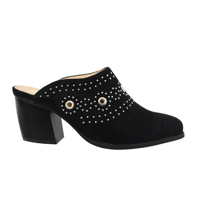 Yoki Womens Open Back heeled Mules Yoki Fashion