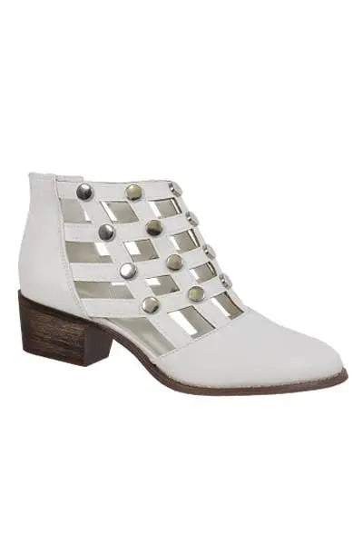 Yoki Womens Short Boot With Studs Yoki Fashion