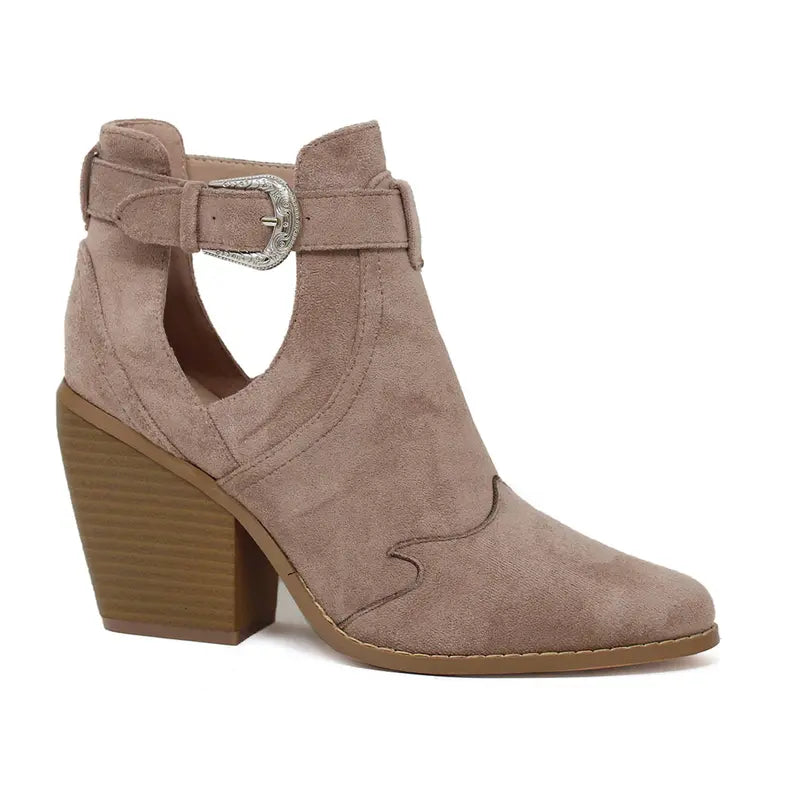 Yoki Womens Vella-37-Slip on Belt Around Booties Yoki Fashion