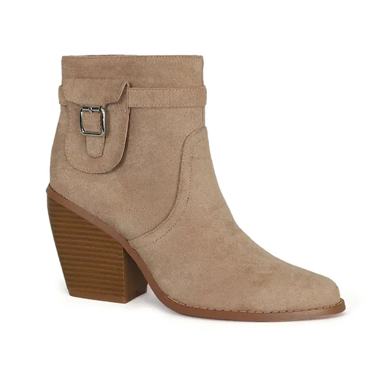 Yoki Womens Vella western shootie with side pocket Boots Yoki Fashion