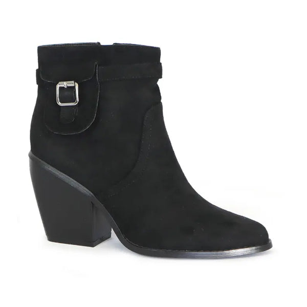 Yoki Womens Vella western shootie with side pocket Boots Yoki Fashion