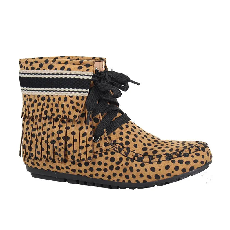 Yoki Womens gabby-22 Layered Fringe Booties Yoki Fashion