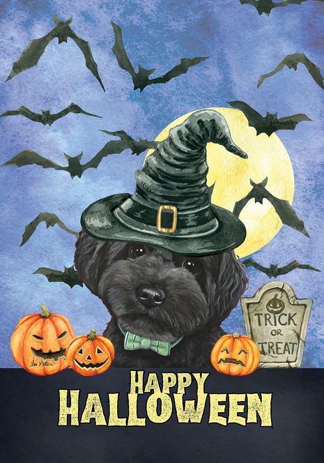 Yorkiepoo - Hippie Hound Studio Best of Breed Halloween House and Garden Flag Best of Breed