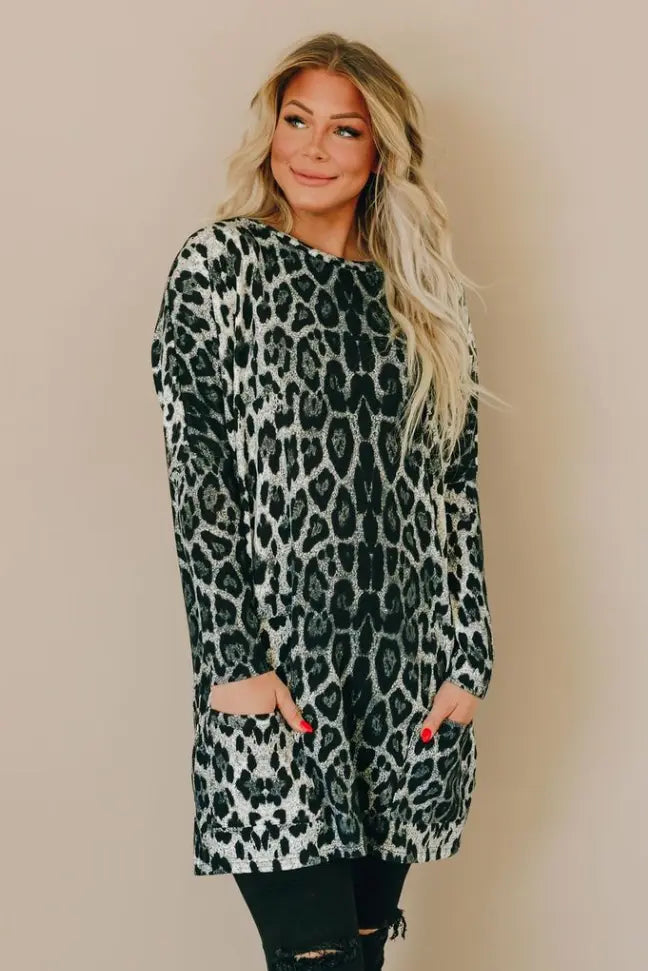You Are Bold Leopard Tunic Stay Warm in Style