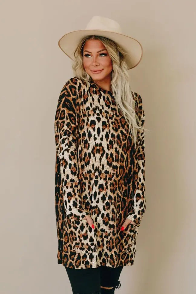 You Are Bold Leopard Tunic Stay Warm in Style