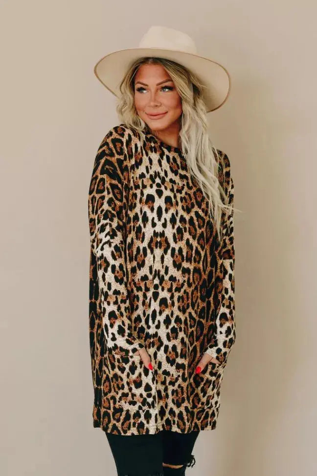 You Are Bold Leopard Tunic Stay Warm in Style