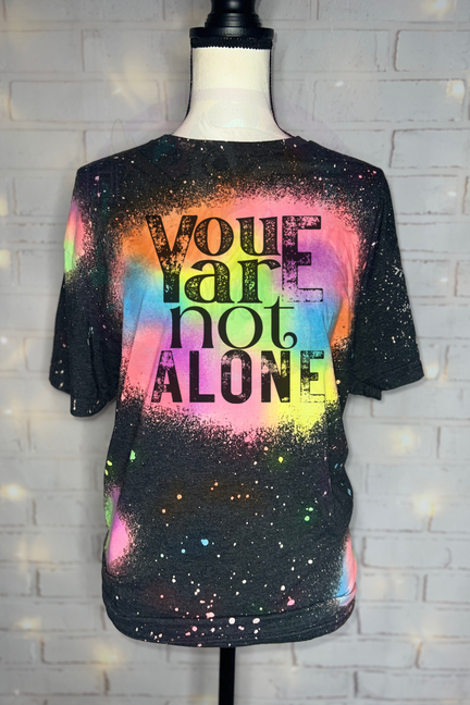 You Are Not Alone Reverse Tie Dye Patchwork Tee The Blended Owl