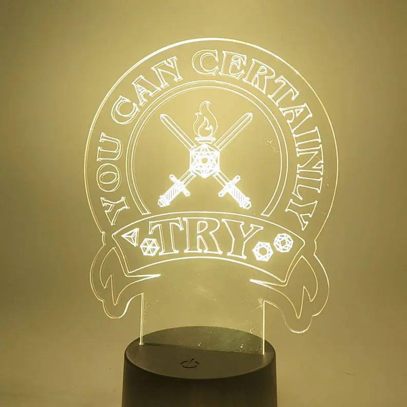 You Can Certainly Try Dice Lamp | Dungeon Master LED Light The 308 Collective