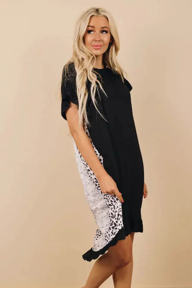 You'll Be Back Animal Print Dress Stay Warm in Style