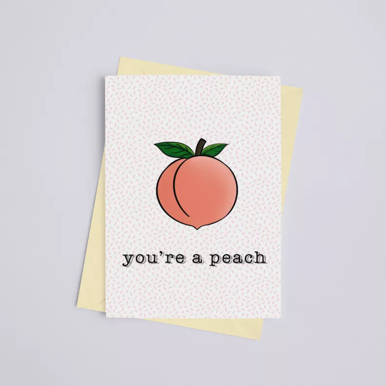 You're a Peach - Greeting Card Black Cat Bazaar