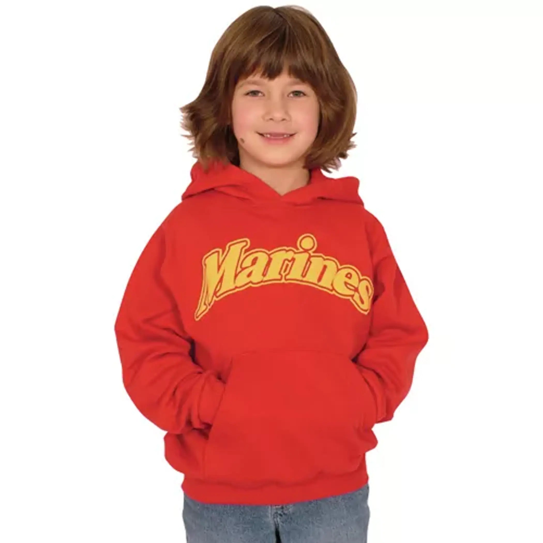 Youth's Pullover/Hooded Red SweatShirt-Marines Fox Outdoor