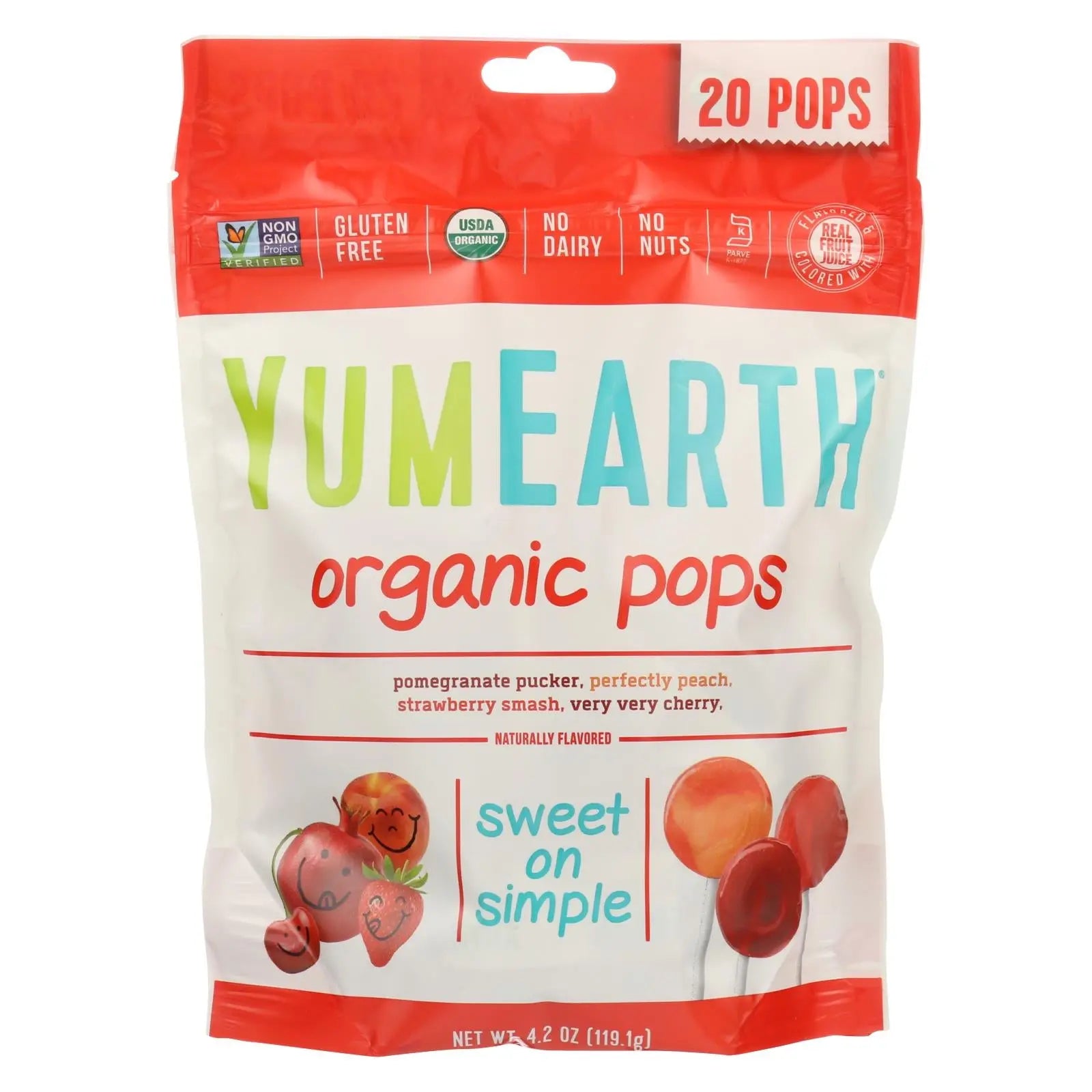 Yumearth Organics Organic - Lollipops - Case Of 12 - 4.2 Oz. Yumearth