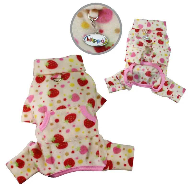 Yummy Strawberry Fleece Turtleneck Pajamas Klippo