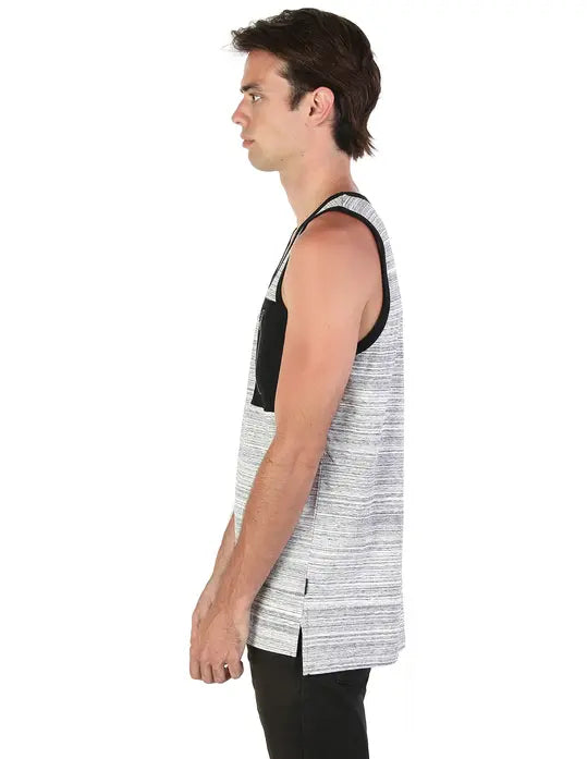 ZIMEGO Hiphop Zipper Pocket Side Slit Longline Tall Tank Top Zimego Apparel