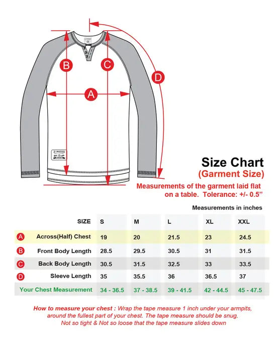 ZIMEGO Long Sleeve Contrast Raglan Henley V-Neck T-Shirts HEATHER DOT Zimego Apparel