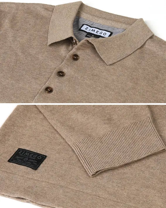 ZIMEGO Men's Casual Polo Sweater Zimego Apparel