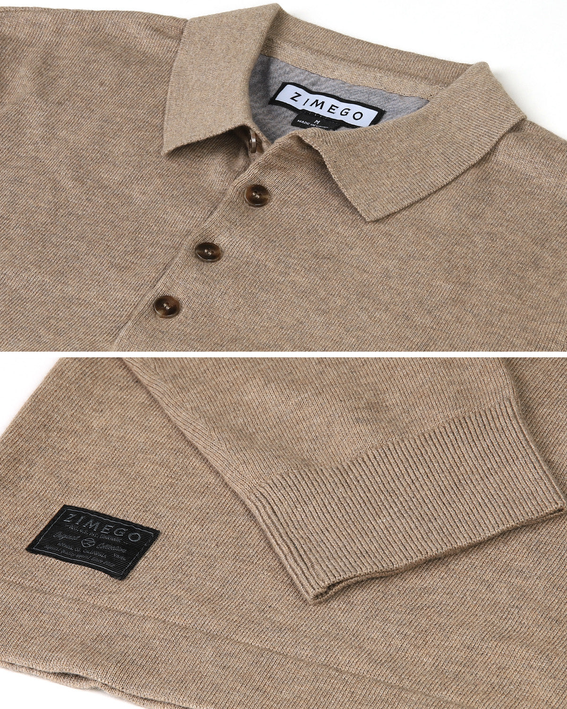 ZIMEGO Men's Casual Polo Sweater Zimego Apparel