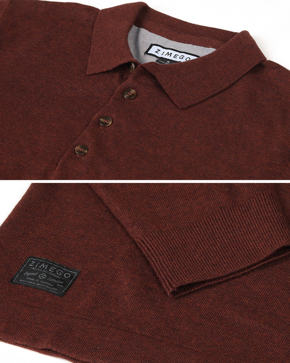 ZIMEGO Men's Casual Polo Sweater Zimego Apparel