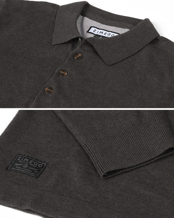 ZIMEGO Men's Casual Polo Sweater Zimego Apparel