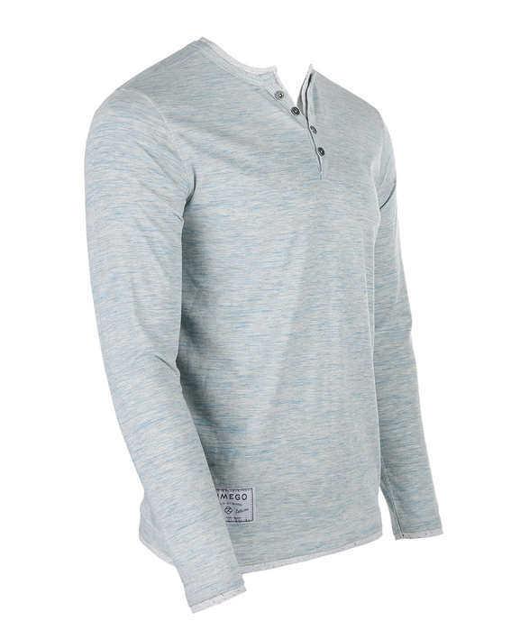 ZIMEGO Men's Long Sleeve Double Layered Y-Neck Fashion Henley Zimego Apparel