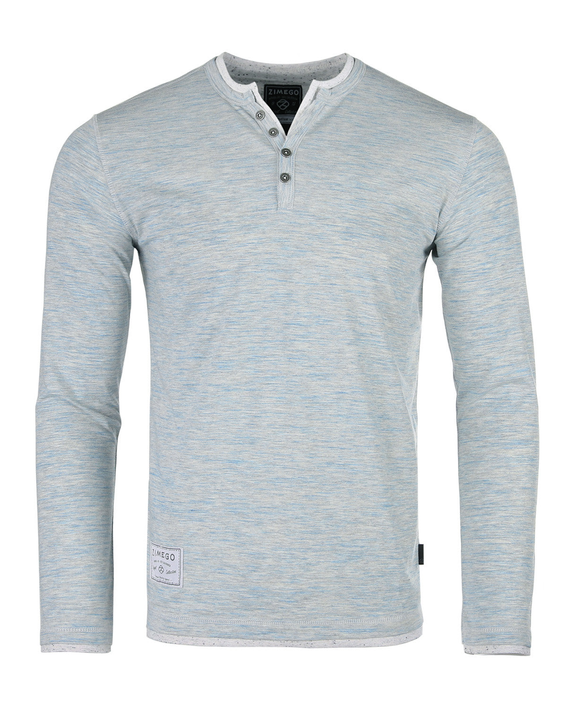 ZIMEGO Men's Long Sleeve Double Layered Y-Neck Fashion Henley Zimego Apparel