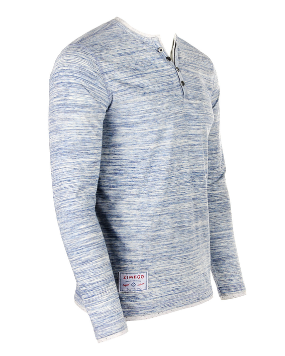 ZIMEGO Men's Long Sleeve Double Layered Y-Neck Fashion Henley Zimego Apparel