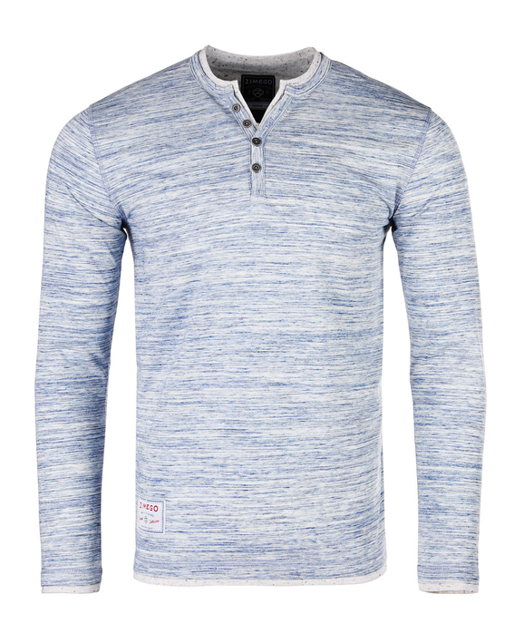 ZIMEGO Men's Long Sleeve Double Layered Y-Neck Fashion Henley Zimego Apparel