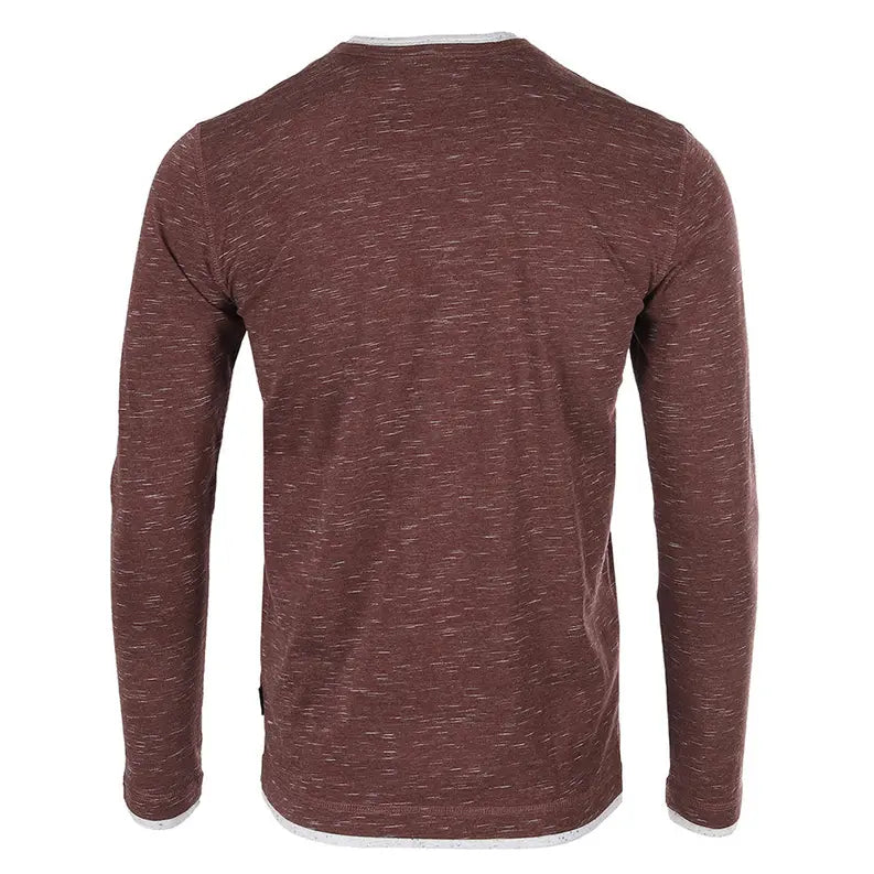 ZIMEGO Men's Long Sleeve Double Layered Y-Neck Fashion Henley Zimego Apparel