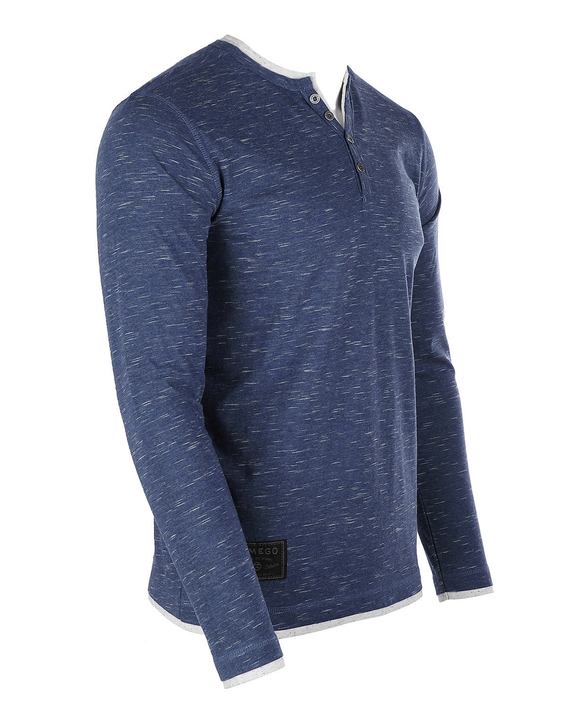 ZIMEGO Men's Long Sleeve Double Layered Y-Neck Fashion Henley Zimego Apparel