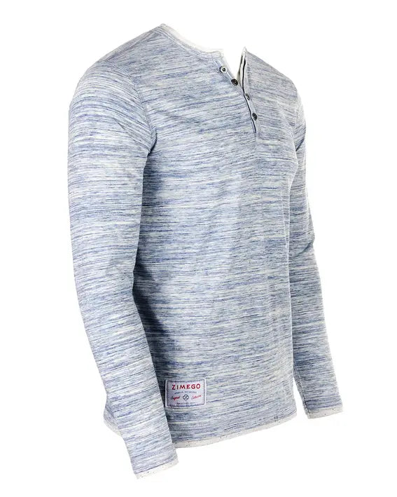 ZIMEGO Men's Long Sleeve Double Layered Y-Neck Fashion Henley Zimego Apparel