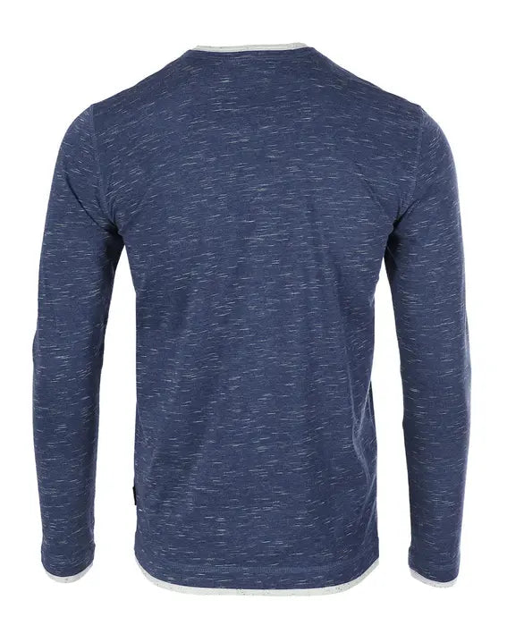 ZIMEGO Men's Long Sleeve Double Layered Y-Neck Fashion Henley Zimego Apparel