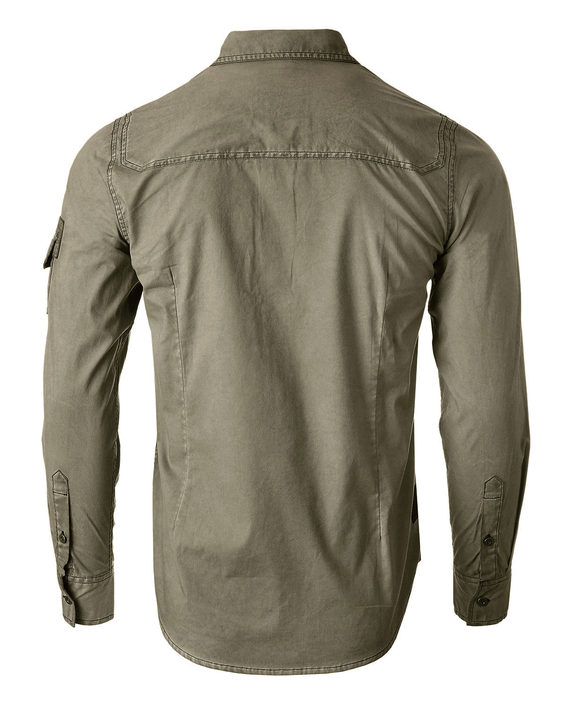 ZIMEGO Men's Stretch Flex Slim Color Washed Vintage Rugged Fashion Button Shirts Zimego Apparel
